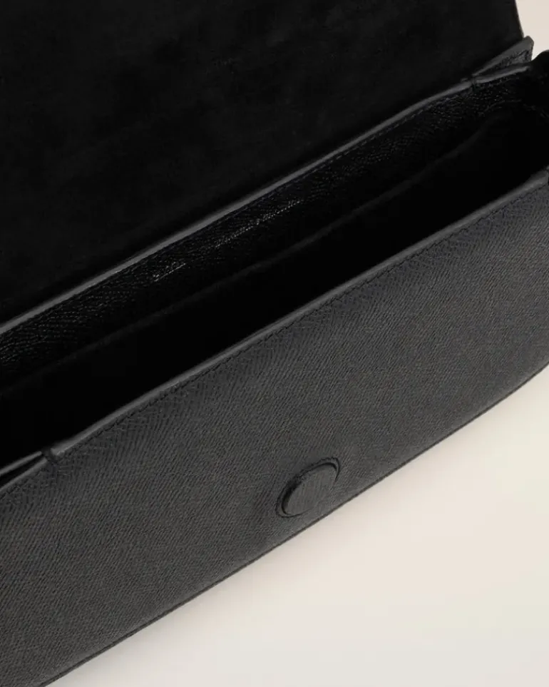 Ami Paris Black Leather Crossbody Paris Paris Bag BLACK/VIBRATED SILVER Online