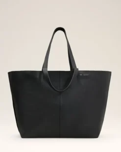 Ami Paris Leather Midi Maxi Tote Bag BLACK Fashion