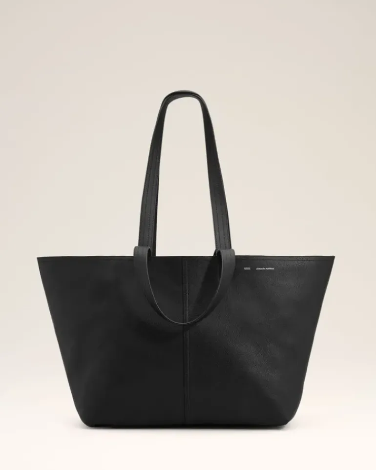 Ami Paris Leather Midi Tote Bag BLACK Best Sale