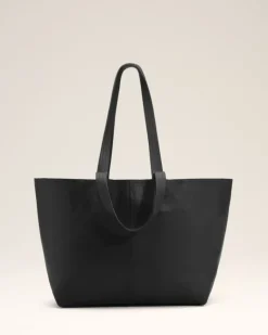 Ami Paris Leather Midi Tote Bag BLACK Best Sale