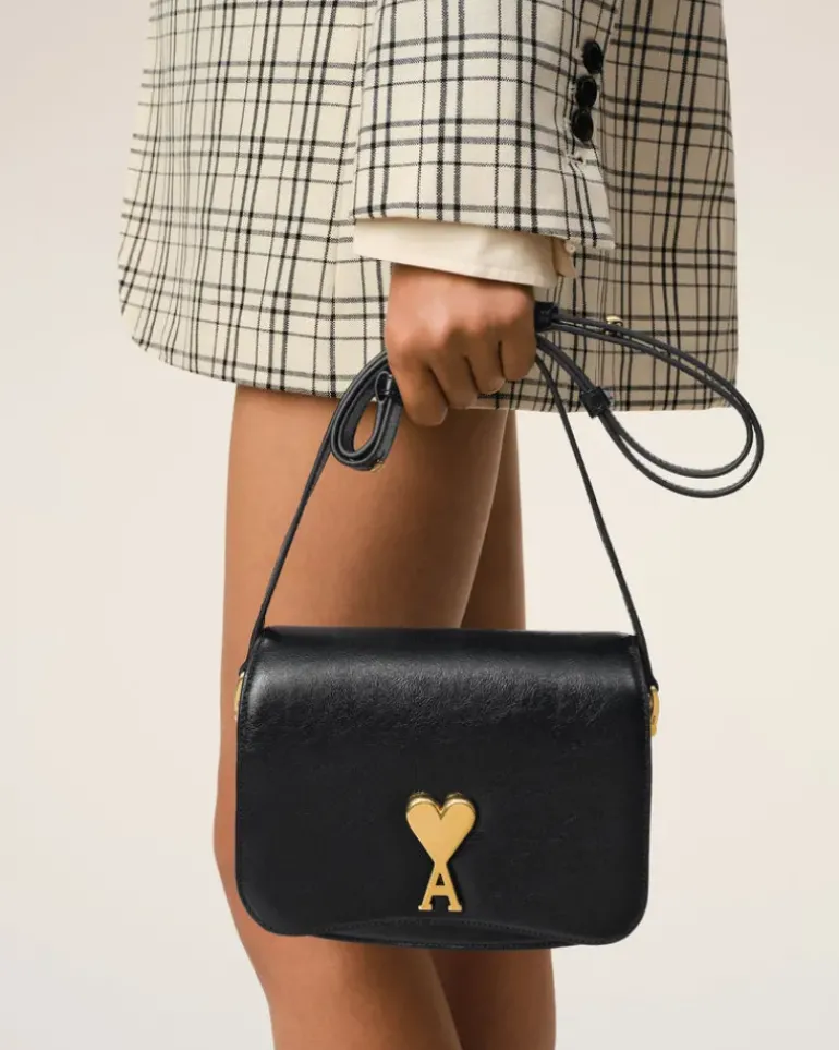 Ami Paris Leather Paris Paris Bag BLACK Hot