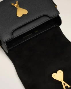 Ami Paris Leather Paris Paris Bag BLACK New