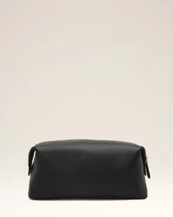 Ami Paris Black Leather Paris Paris Toiletry Pouch BLACK/VIBRATED BRASS Outlet