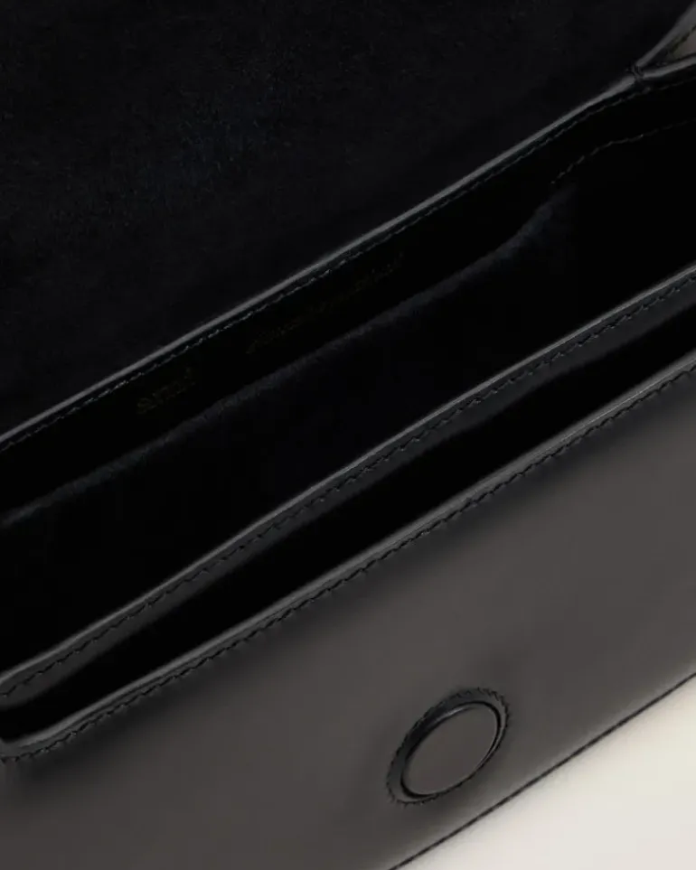 Ami Paris Leather Shoulder Bag Paris Paris Bag BLACK Fashion