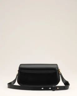 Ami Paris Leather Shoulder Bag Paris Paris Bag BLACK Fashion