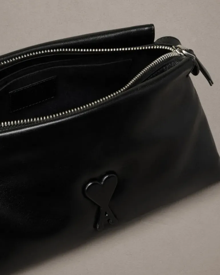 Ami Paris Leather Voulez-Vous Pouch BLACK Clearance