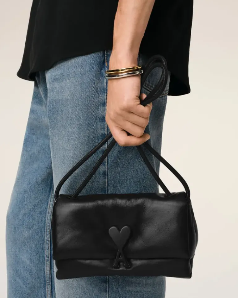 Ami Paris Leather Voulez-Vous Bag BLACK Cheap