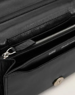 Ami Paris Leather Voulez-Vous Wallet Strap BLACK Best