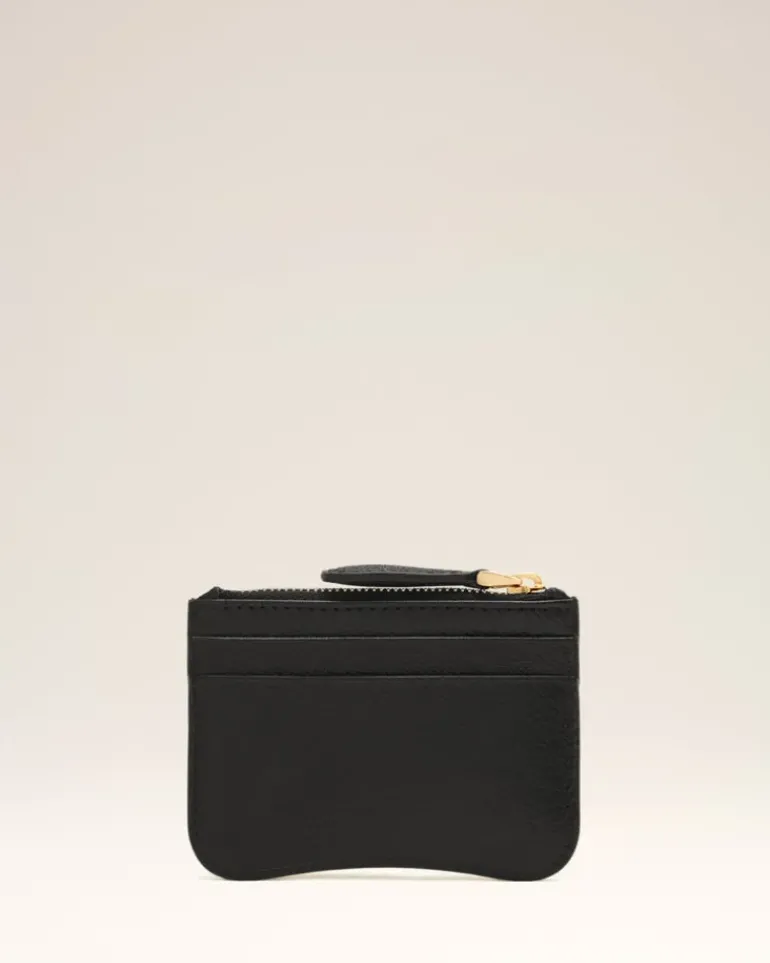 Ami Paris Black Leather Zipped Card Holder BLACK/VIBRATED BRASS Online