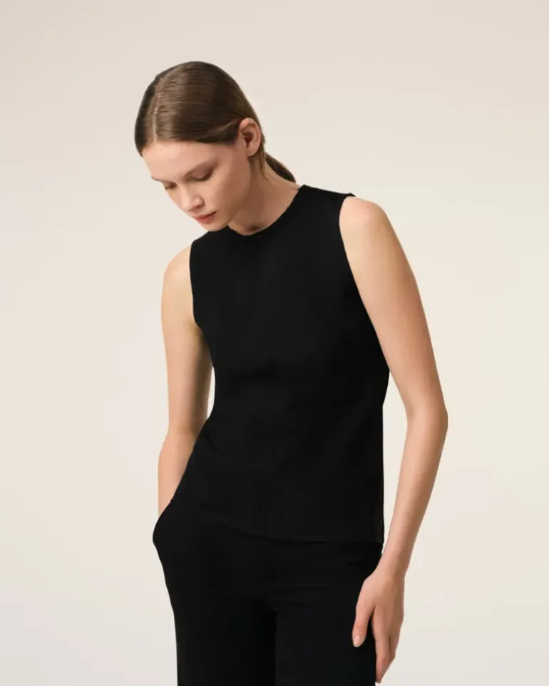 Ami Paris Sleeveless Top BLACK Cheap