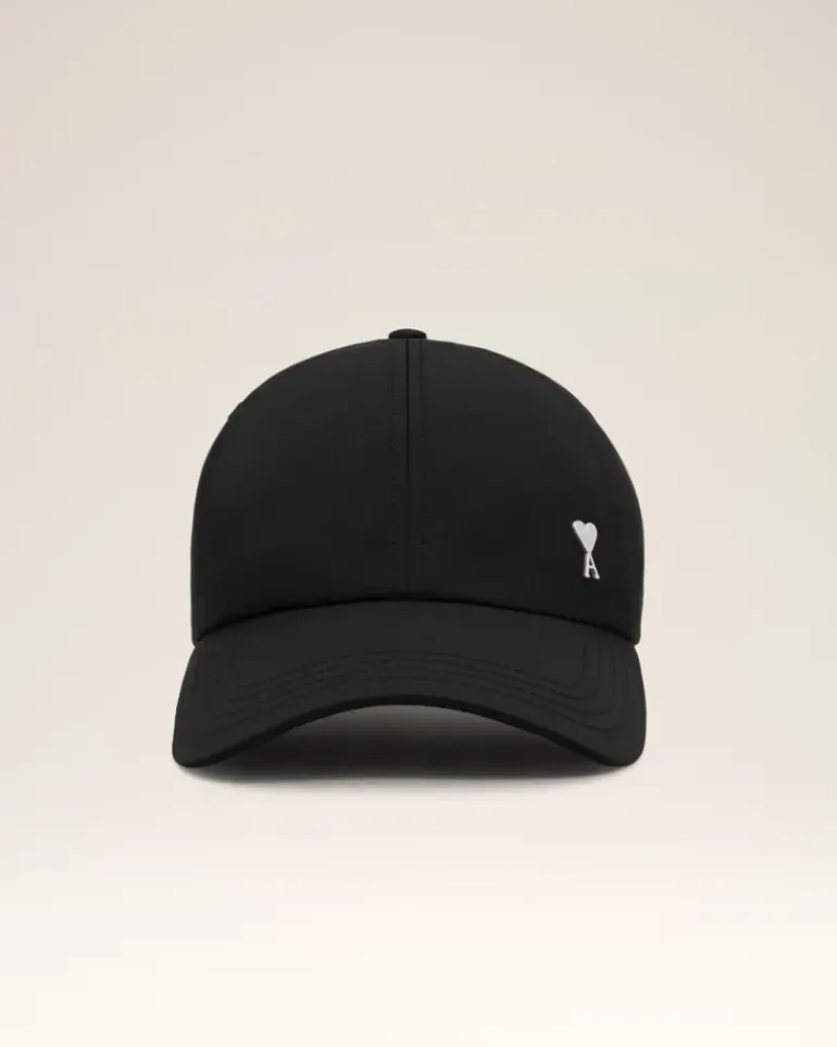 Ami Paris Twill Ami de Coeur Stud Cap BLACK Outlet