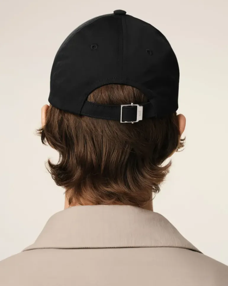 Ami Paris Twill Ami de Coeur Stud Cap BLACK Outlet