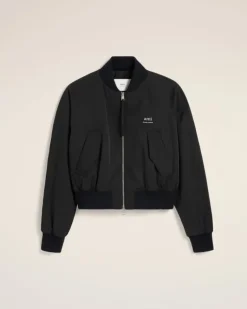 Ami Paris Twill Bomber BLACK Clearance