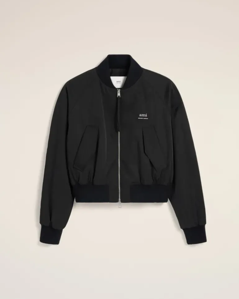 Ami Paris Twill Bomber BLACK Clearance