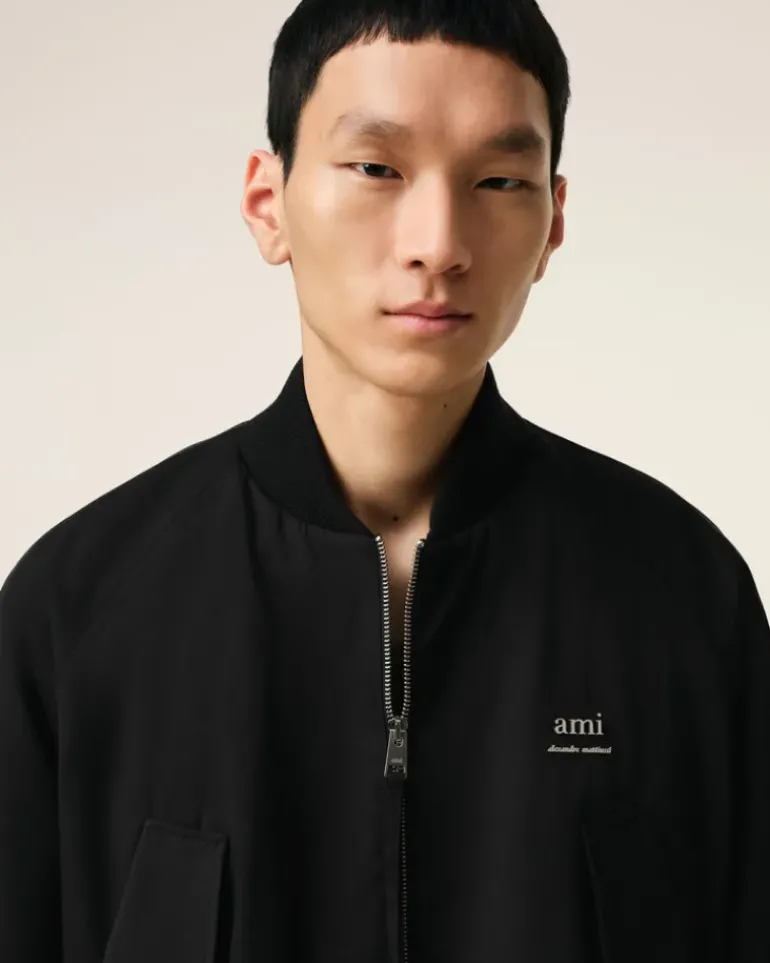 Ami Paris Twill Bomber BLACK Clearance