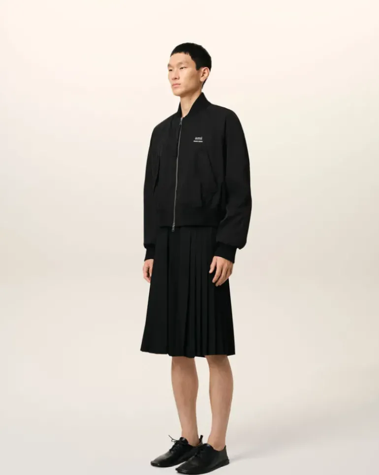 Ami Paris Twill Bomber BLACK Clearance