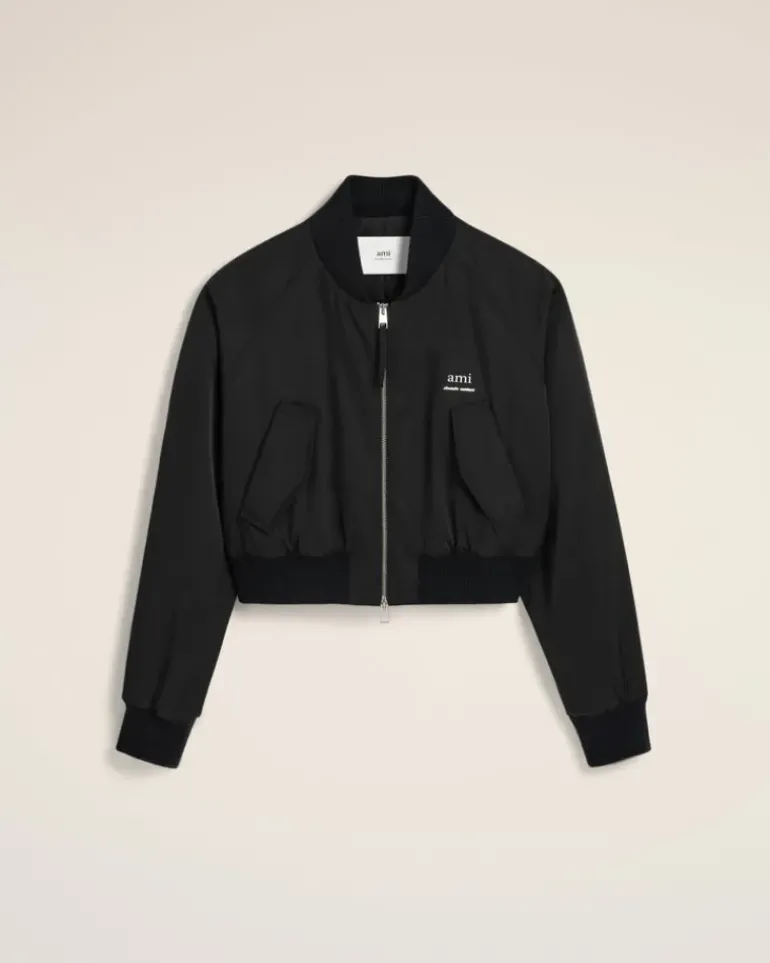 Ami Paris Twill Bomber BLACK Online