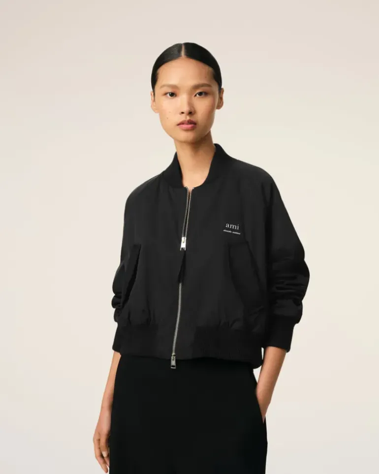 Ami Paris Twill Bomber BLACK Online