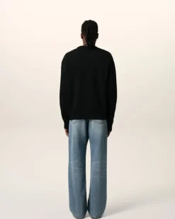 Ami Paris Black Wool Ami de Coeur Sweater BLACK/RED Cheap