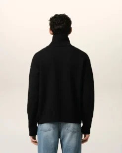 Ami Paris Black Wool Ami de Coeur Sweater BLACK/RED Cheap