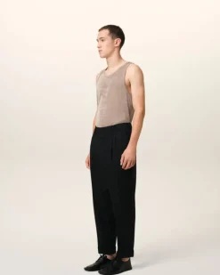 Ami Paris Wool Carrot Fit Trousers BLACK Flash Sale