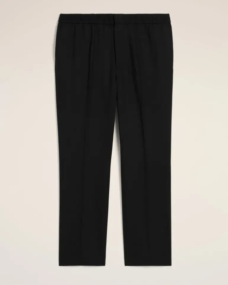 Ami Paris Wool Elasticated Waist Trousers BLACK Outlet