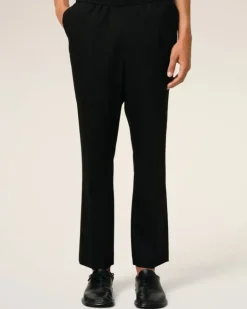 Ami Paris Wool Elasticated Waist Trousers BLACK Outlet