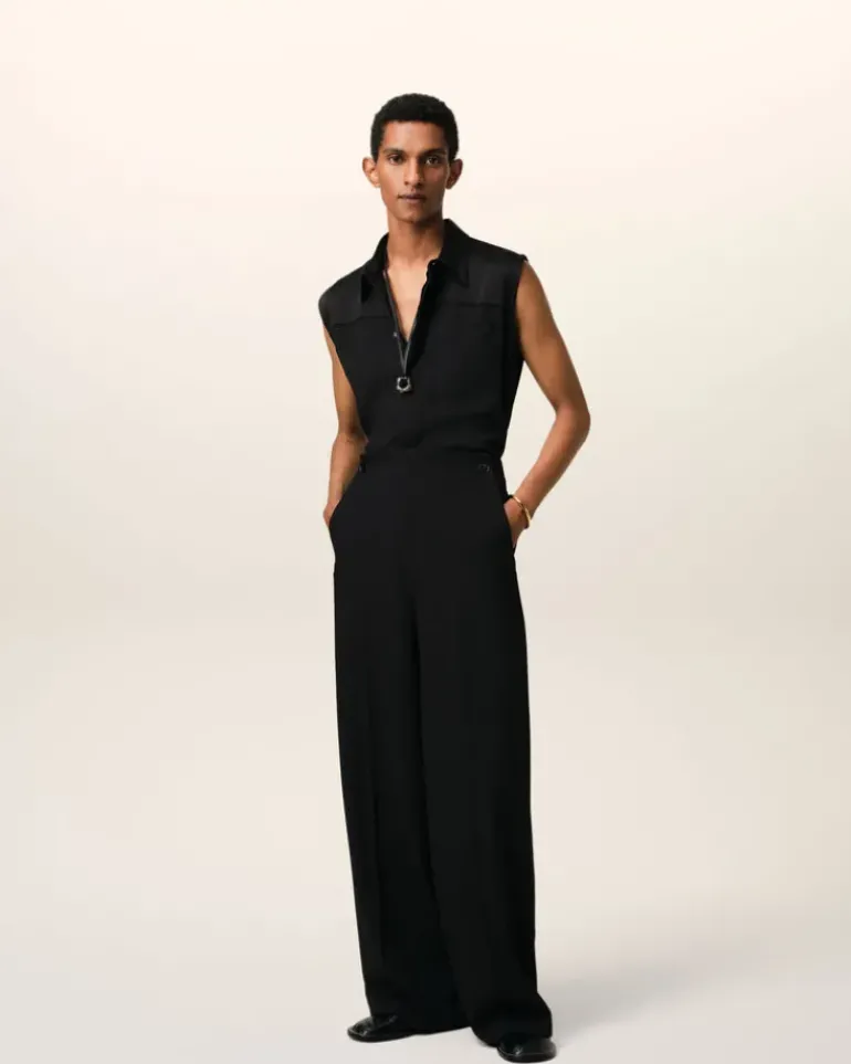 Ami Paris Wool Sailor Trousers BLACK Shop