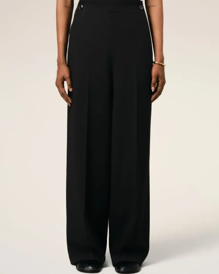 Ami Paris Wool Sailor Trousers BLACK Shop