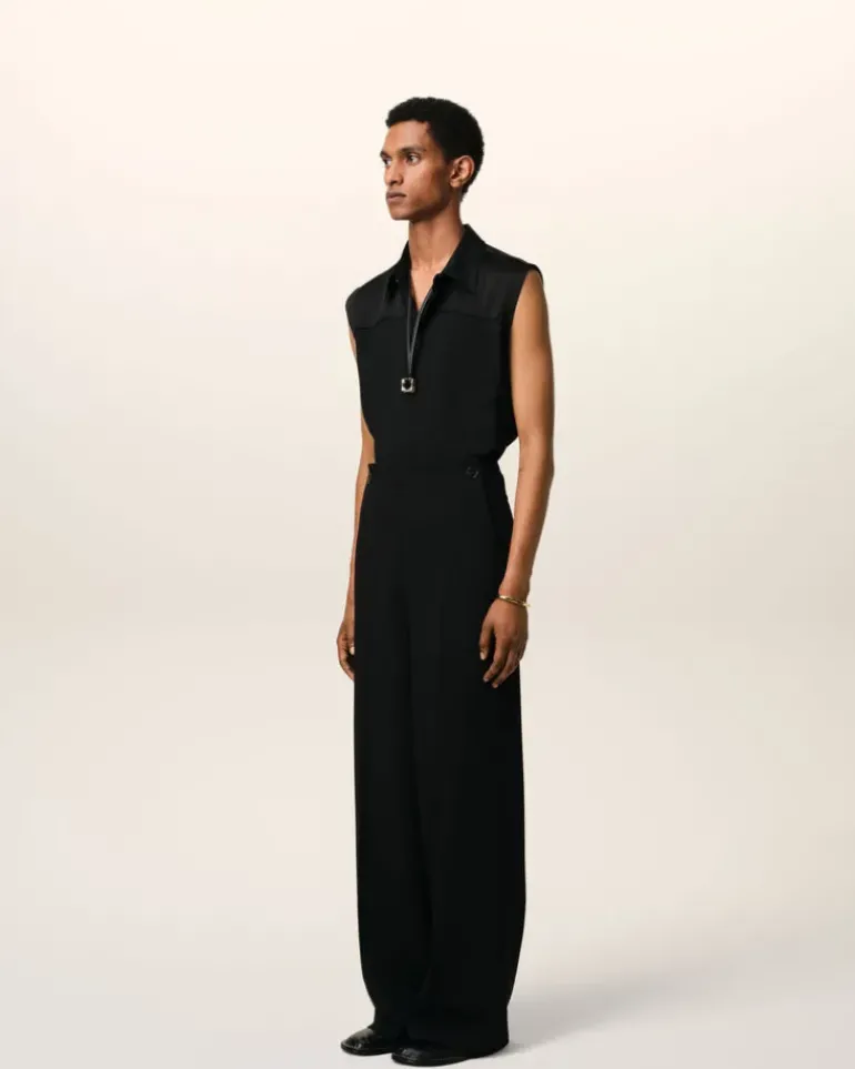 Ami Paris Wool Sailor Trousers BLACK Shop