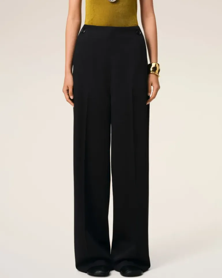 Ami Paris Wool Sailor Trousers BLACK Cheap
