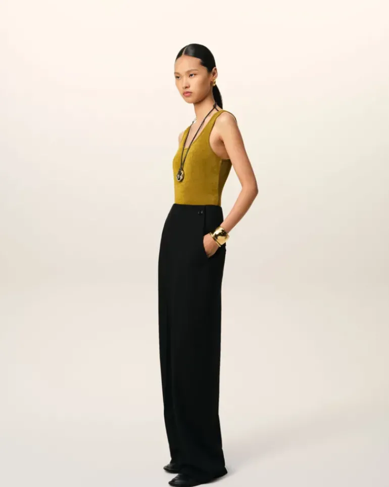Ami Paris Wool Sailor Trousers BLACK Cheap