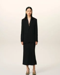 Ami Paris Wool Semi-Lined Jacket BLACK Best Sale