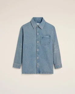 Ami Paris Blue Cotton Ami de Coeur Overshirt USED BLUE Clearance