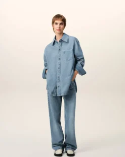 Ami Paris Blue Cotton Ami de Coeur Overshirt USED BLUE Clearance