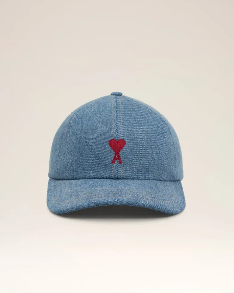 Ami Paris Blue Cotton Ami de Coeur Embroidery Cap USED BLUE Online