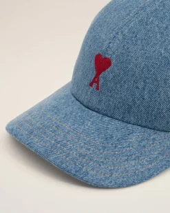 Ami Paris Blue Cotton Ami de Coeur Embroidery Cap USED BLUE Online