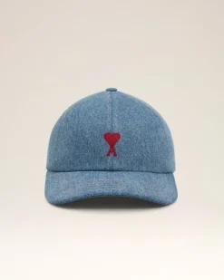 Ami Paris Blue Cotton Ami de Coeur Embroidery Cap USED BLUE Online