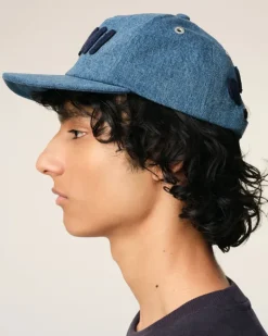 Ami Paris Blue Cotton Patch Trucker Cap USED BLUE Store