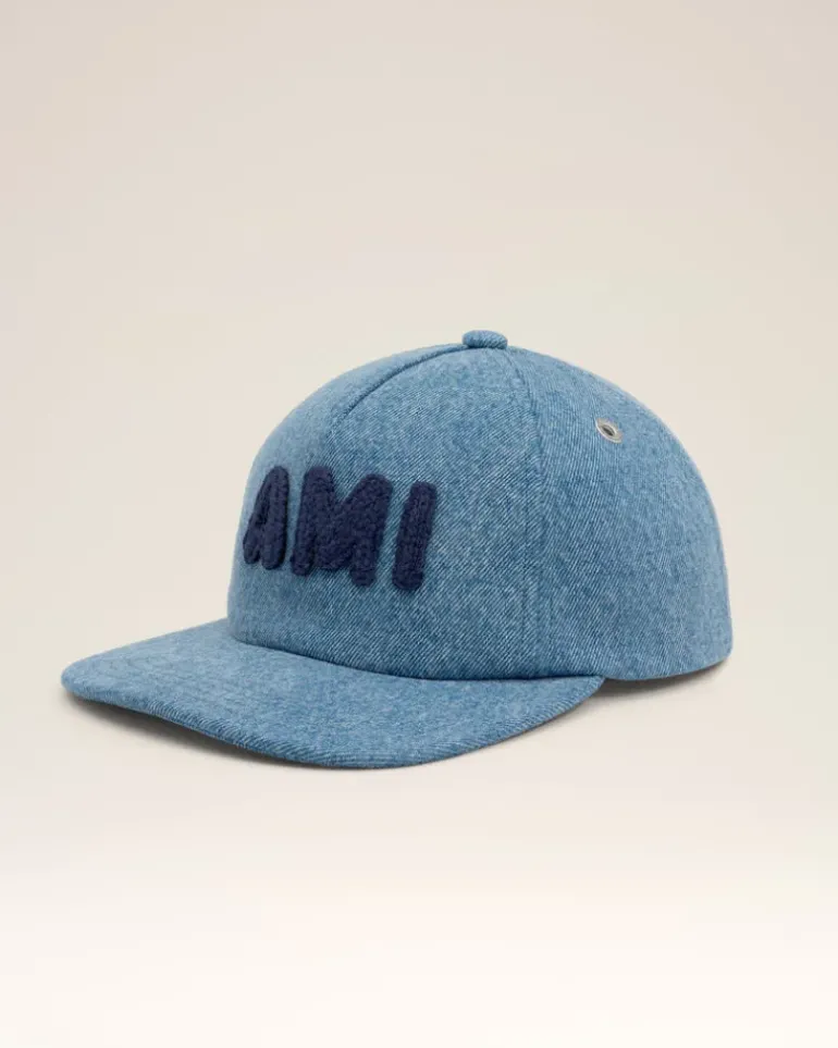 Ami Paris Blue Cotton Patch Trucker Cap USED BLUE Store
