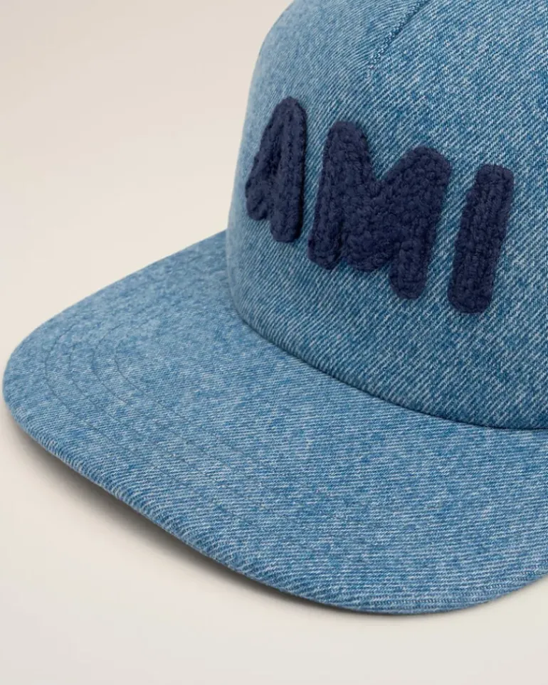 Ami Paris Blue Cotton Patch Trucker Cap USED BLUE Store