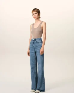 Ami Paris Blue Cotton Flare Fit Jeans USED BLUE Online