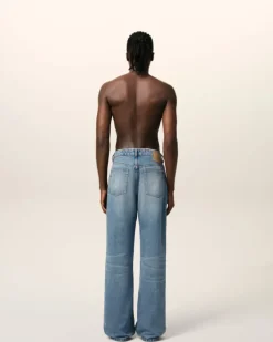 Ami Paris Blue Cotton Large Fit Jeans USED BLUE Sale