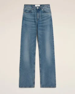 Ami Paris Blue Cotton Large Fit Jeans USED BLUE Cheap