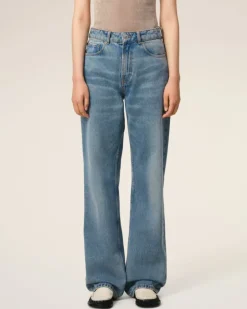 Ami Paris Blue Cotton Large Fit Jeans USED BLUE Cheap