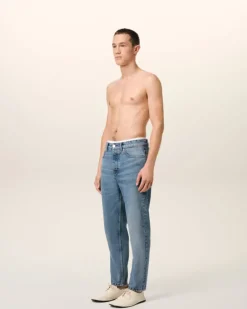 Ami Paris Blue Cotton Tapered Fit Jeans USED BLUE Best