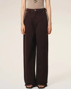 Ami Paris Burgundy Cotton Wide Fit Jeans EGGPLANT Shop