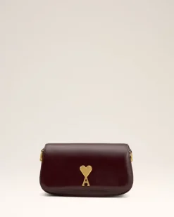Ami Paris Burgundy Leather Baguette Paris Paris Bag EGGPLANT Outlet