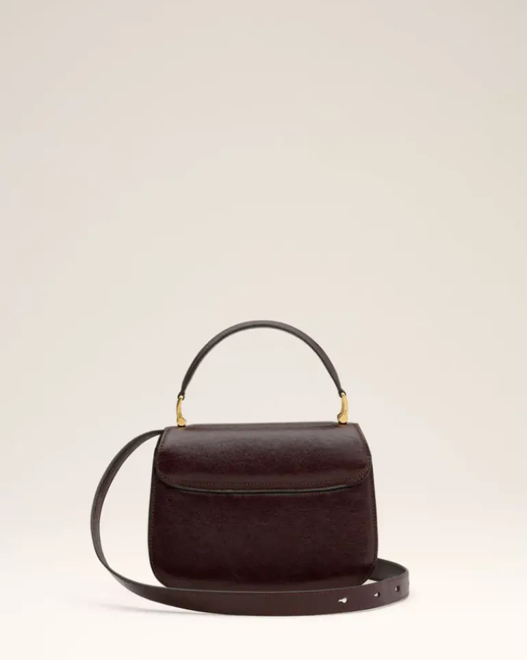 Ami Paris Burgundy Leather Top Handle Paris Paris Bag EGGPLANT Cheap