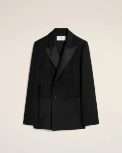 Ami Paris Double Breasted Jacket BLACK Discount